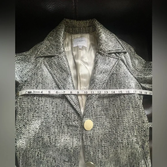 LK Bennett CT Gigi Tweed Belted Coat, Gold Buttons, US 2 - Picture 7 of 7
